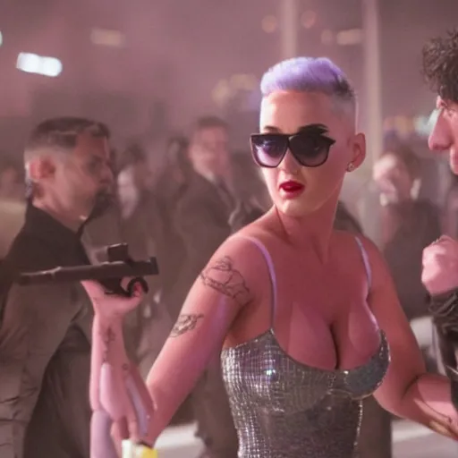 Image similar to katy perry in blade runner 2047