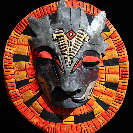 Image similar to Aztec warrior with jaguar mask