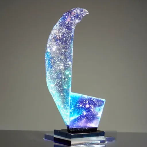 Image similar to crystal sculpture of a galaxy