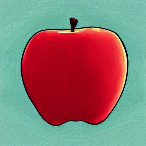 Image similar to frozen apple, highly detailed, centered, solid color background, digital painting