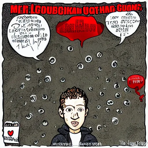 Image similar to lovecraftian mark Zuckerberg