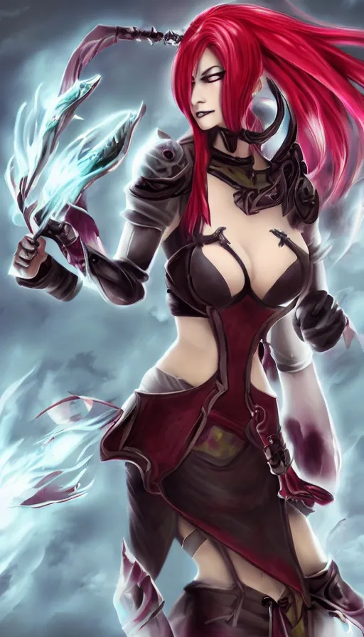 Image similar to Katarina in the style of Arcane