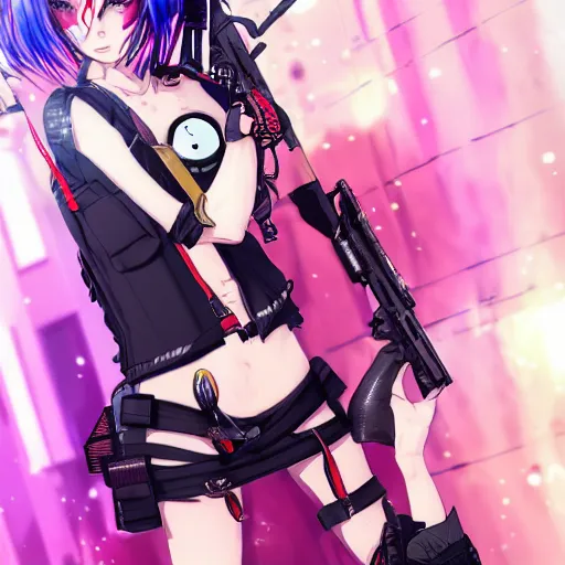 Cute Cyberpunk Anime Girl Character | Poster