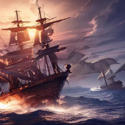 Image similar to ancient ship battle, highly detailed, photorealistic portrait, bright studio setting, studio lighting, crisp quality and light reflections, unreal engine 5 quality render