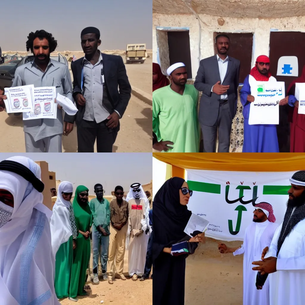 Prompt: Anti-corruption campaign in Nouakchott, in Arabic and French