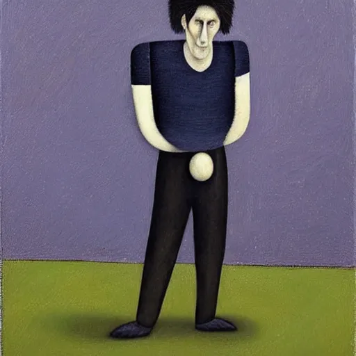 Image similar to lionel messi looking angry, art by gertrude abercrombie