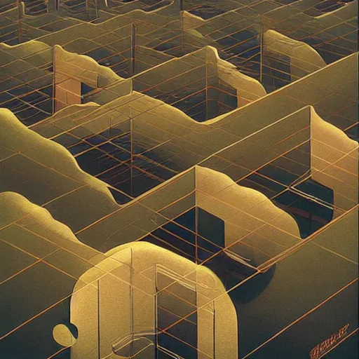 Prompt: impossible realities of speculative distance and strident egalitarianism. a subtle natre study by escher, rhads and mumford. trending