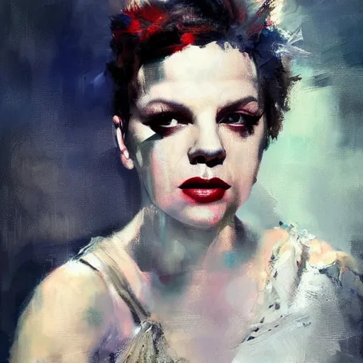 Image similar to judy garland and lady gaga morphed together, hybrid, jeremy mann painting