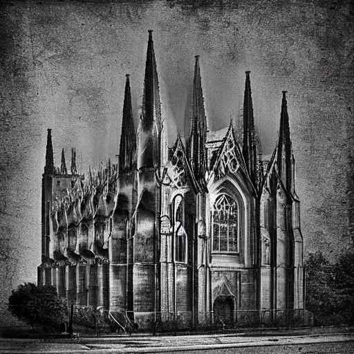 Image similar to gothic cathedral as a chemical plant, digital art