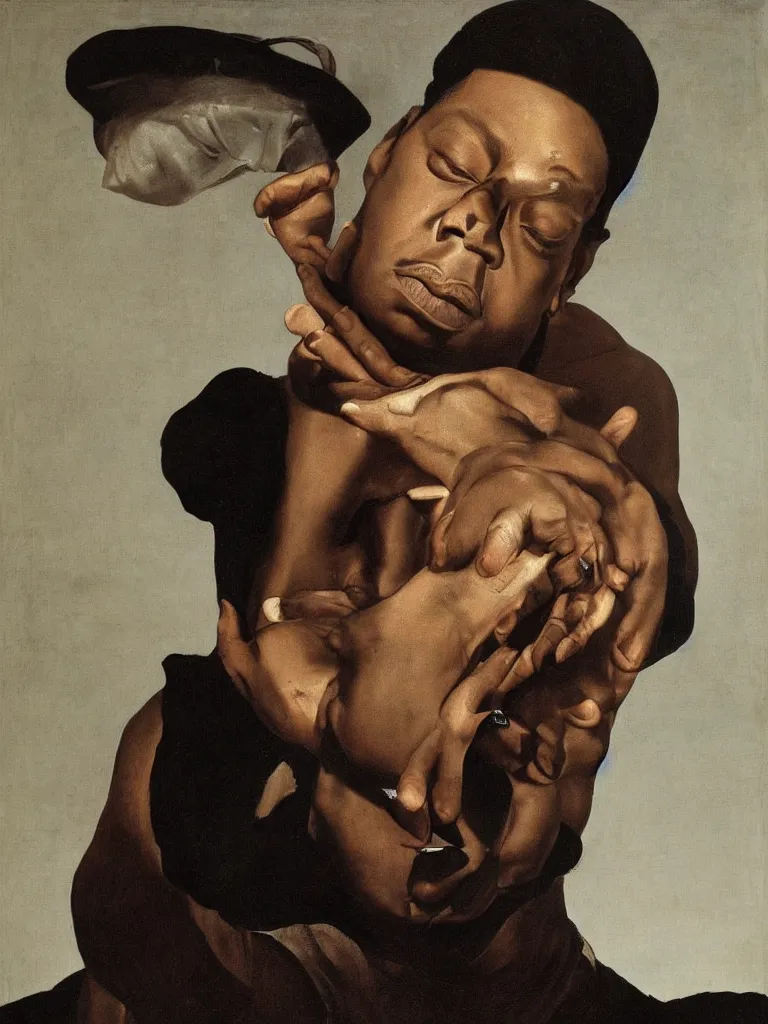 Prompt: Jay-z by Caravaggio