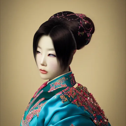 Image similar to a 8 0 megapixel portrait of a pretty princess from the song dynasty, # makeup by ohrai, noriyoshi, rendered in octane 8 k subsurface scattering