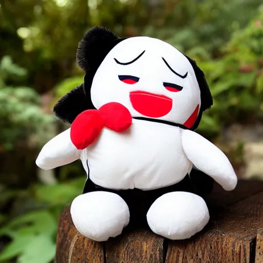 Image similar to cute fumo plush of pierrot