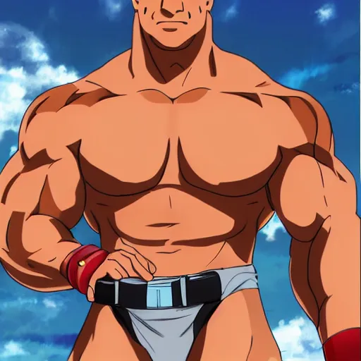 Image similar to Dwayne Johnson as a female anime girl