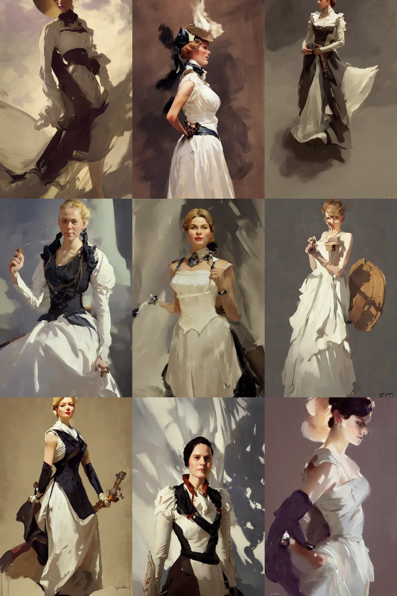 Prompt: portrait of finnish norway scandinavian lady wearing empire waist regency dress jodhpurs greg manchess painting by sargent and leyendecker, studio ghibli, fantasy, medium shot, asymmetrical, intricate, elegant, matte painting, illustration, hearthstone, by greg rutkowski, by greg tocchini, by james gilleard, by joe fenton