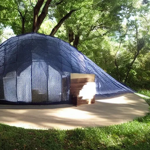 Image similar to delicious house made from domes and mesh tarp fabric