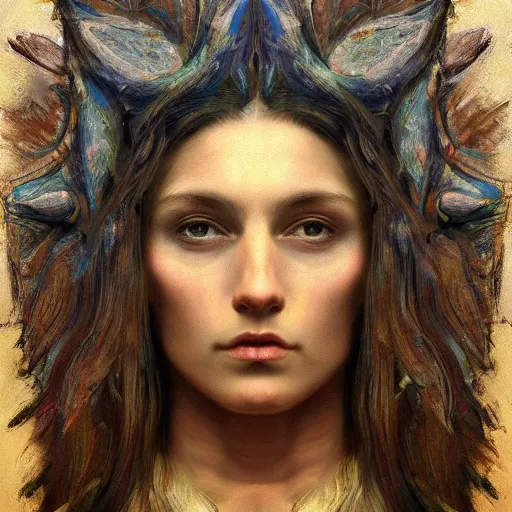 Prompt: Intricate five star druid facial portrait by Pablo Picasso, oil on canvas, high detail, matte finish, high contrast, 3d depth, masterpiece, vivid colors, artstationhd