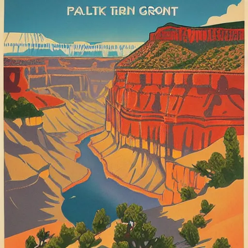 Prompt: 1 9 4 0 s national park poster of grand canyon
