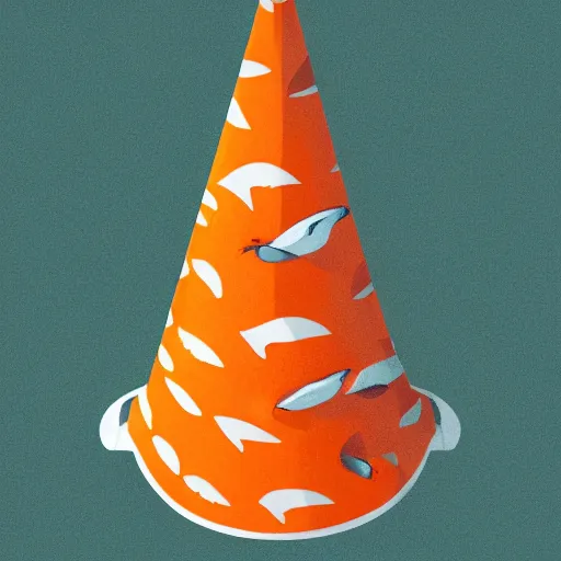 Prompt: cracked orange and white striped traffic cone with shark teeth breaking through the cracks, ocean background detailed atmospheric - ron cheng & alphonse mucha, highly detailed, digital painting, ray tracing, concept art, illustration, smooth sharp focus, intricate, symmetry, artstation,