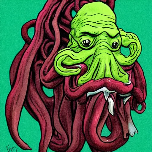 Prompt: cthulhu caricature