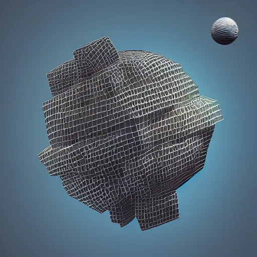 Image similar to cube -shaped planet, render, blender, 3d, ultra detailed