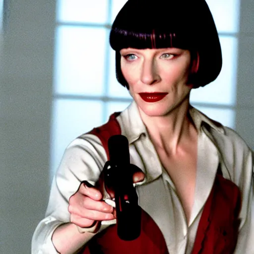 Image similar to Cate Blanchett as Vincent in Pulp Fiction