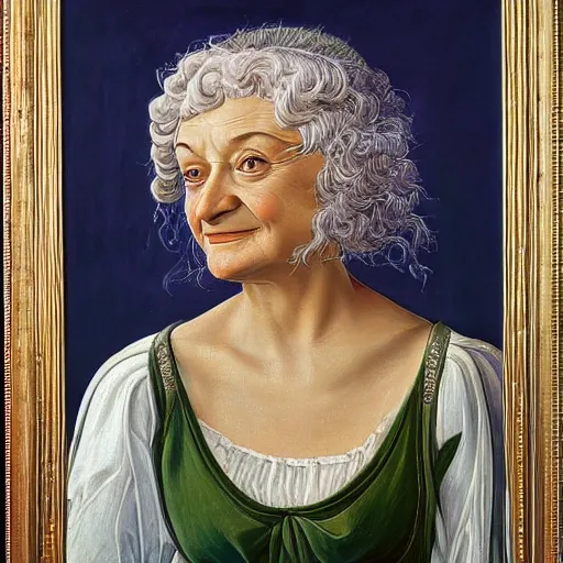 Image similar to oil Painting of Estelle Getty by Botticelli