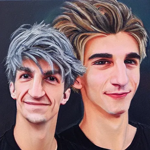 Image similar to Portrait of xQc with Pepega , oil painting