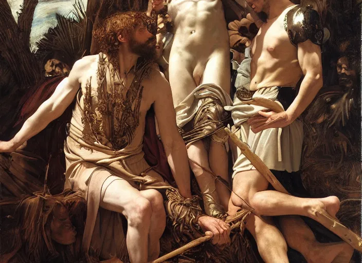 Prompt: biblical correct reddit by edgar maxence and caravaggio and michael whelan and delacroix style, artistic, intricate drawing, cinematic lighting, hyper realistic, extremely detailed, establishing shot, 8 k resolution, dramatic lighting