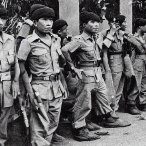 Image similar to indonesian national revolution 1 9 4 5, perfect faces