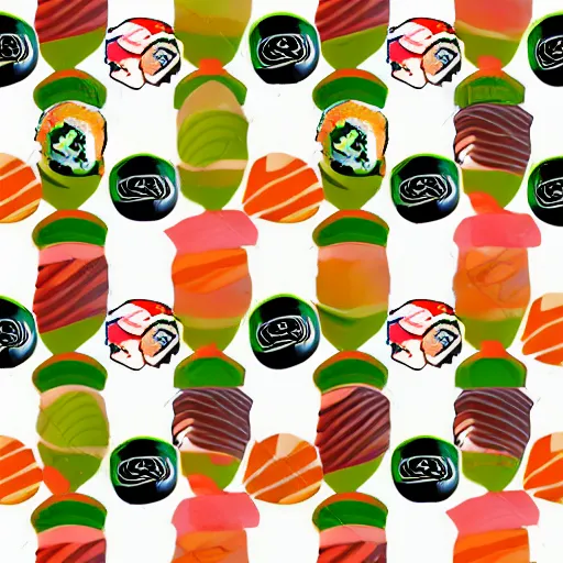 Image similar to seamless colorful sushi pattern