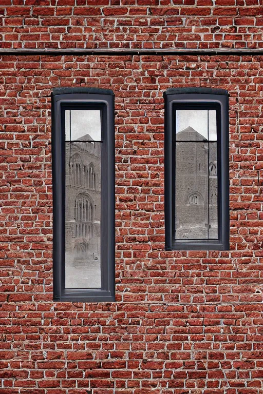 Image similar to detailed old brick wall with gothic windows Digital Matte Illustration by James Gurney