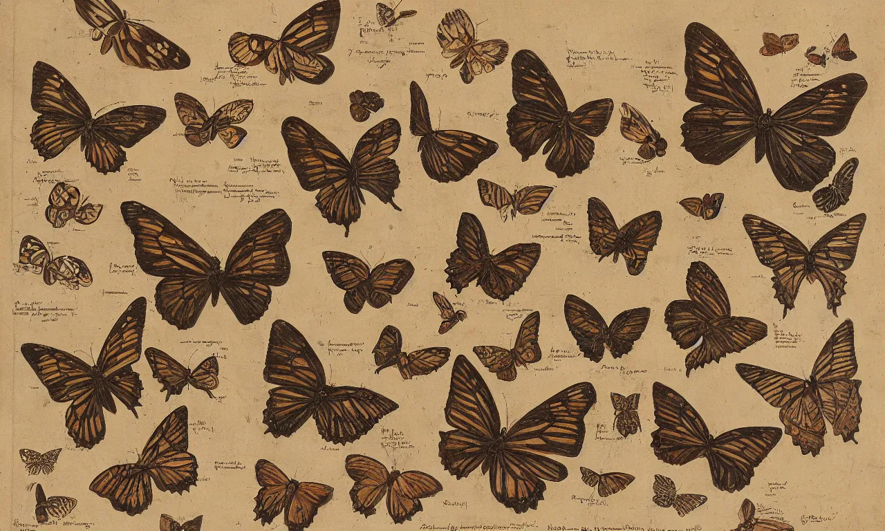 Prompt: close up image, taxonomy of butterflies in the style of carl linnaeus. specimen n mount in timber frame 8 k /