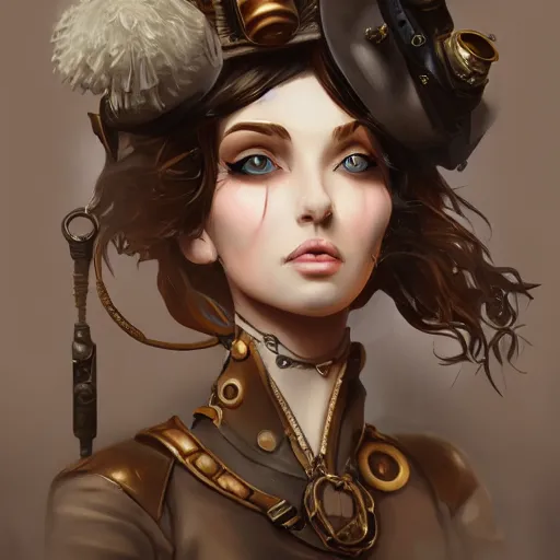 steampunk girl painting