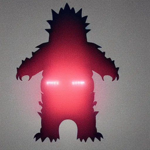 Prompt: a cute render of godzilla sitting on an endless red carpet under a spotlight, emptiness, darkness