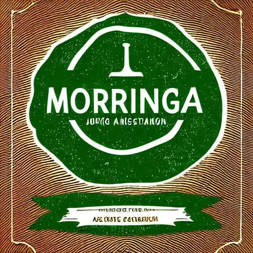 Image similar to moringa juice label, simple vector art, logo, label, template, moringa oleifera leaves, trending on artstation