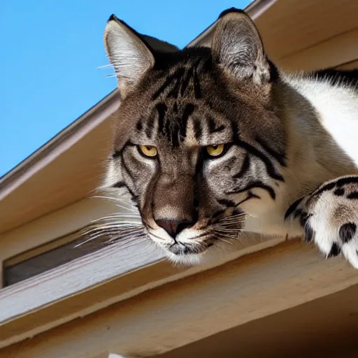 Prompt: big cat on house with walter white award - winning photography 4 k