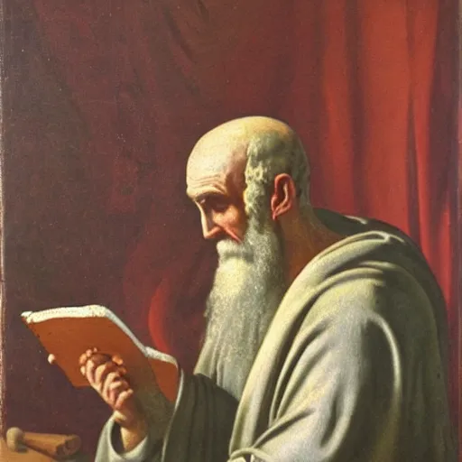 Image similar to painting of St. Jerome wearing a cast