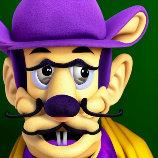 Image similar to stunning award winning hyperrealistic hdr 8 k highly detailed portrait photo of waluigi as a real human