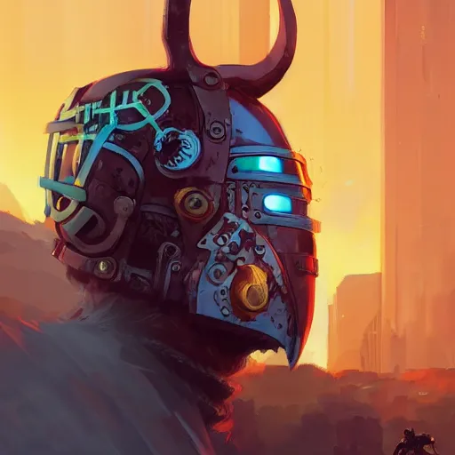 Image similar to cyberpunk viking helmet mask warrior goddess robot ninja fantasy, art gta 5 cover, official fanart behance hd artstation by jesper ejsing, by rhads, makoto shinkai and lois van baarle, ilya kuvshinov, ossdraws