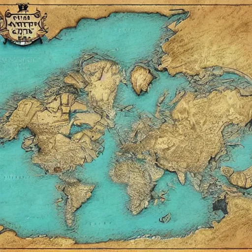 Image similar to map of a continent from a fantasy rpg setting, trending on artstation, art by james nalepa, extreme detail, digital artwork, no text