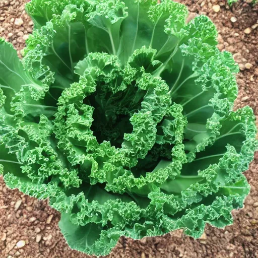 Image similar to lucy kale as a head of kale