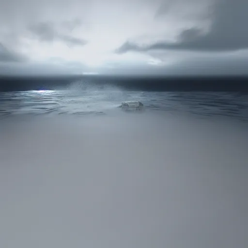 Image similar to an ocean with big waves and a storm inside a bottle, digital painting, high contrast, unreal engine render, volumetric lighting, high détail