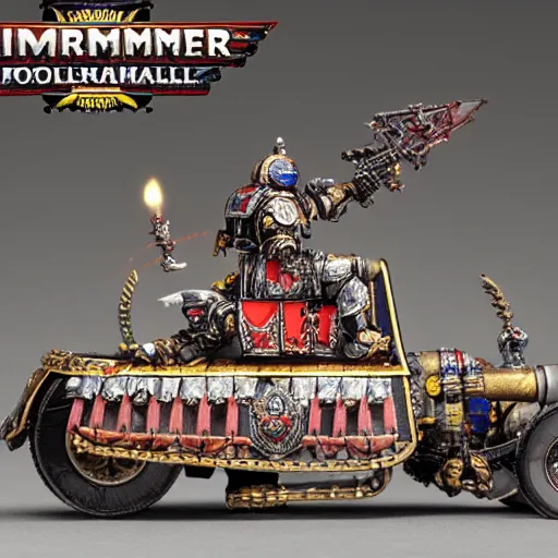 Image similar to 8 0 mm resin detailed miniature of a warhammer 4 0 k popemobile, product introduction photos, 4 k, full body, hyper detailed,