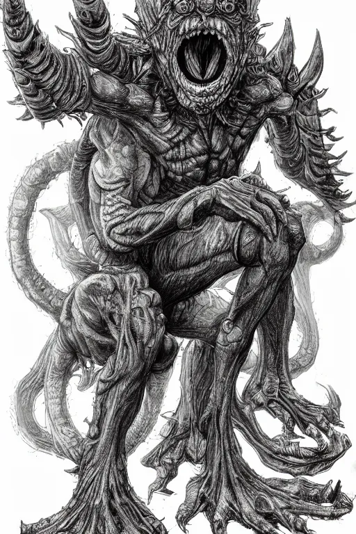 Image similar to humanoid hunched figure troll with 1 horn, fantasy, highly detailed, digital art, sharp focus, trending on art station, kentaro miura manga art style