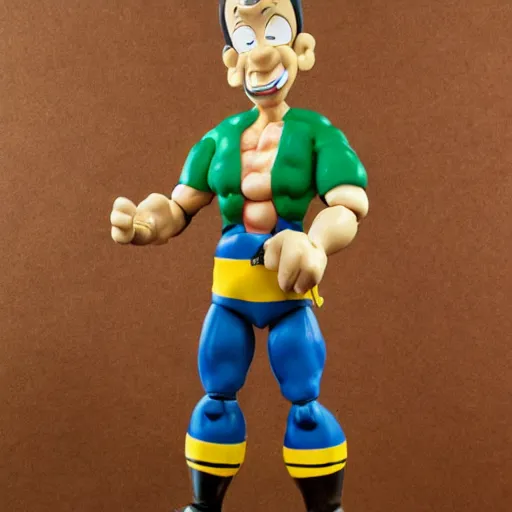 Prompt: popeye action figure,