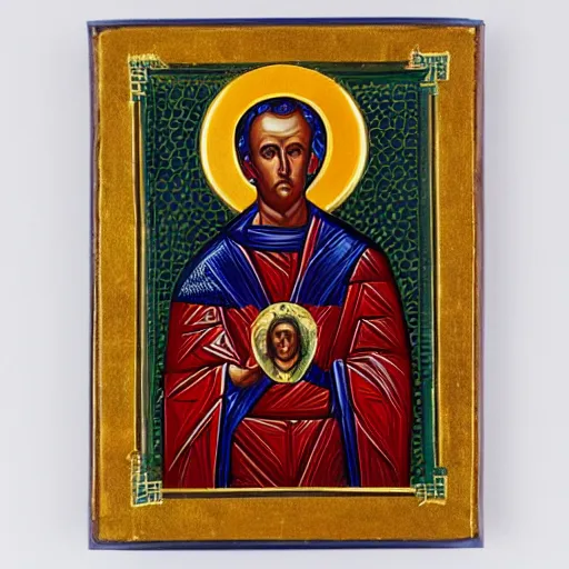 Image similar to byzantine icon of joe biden as basileus