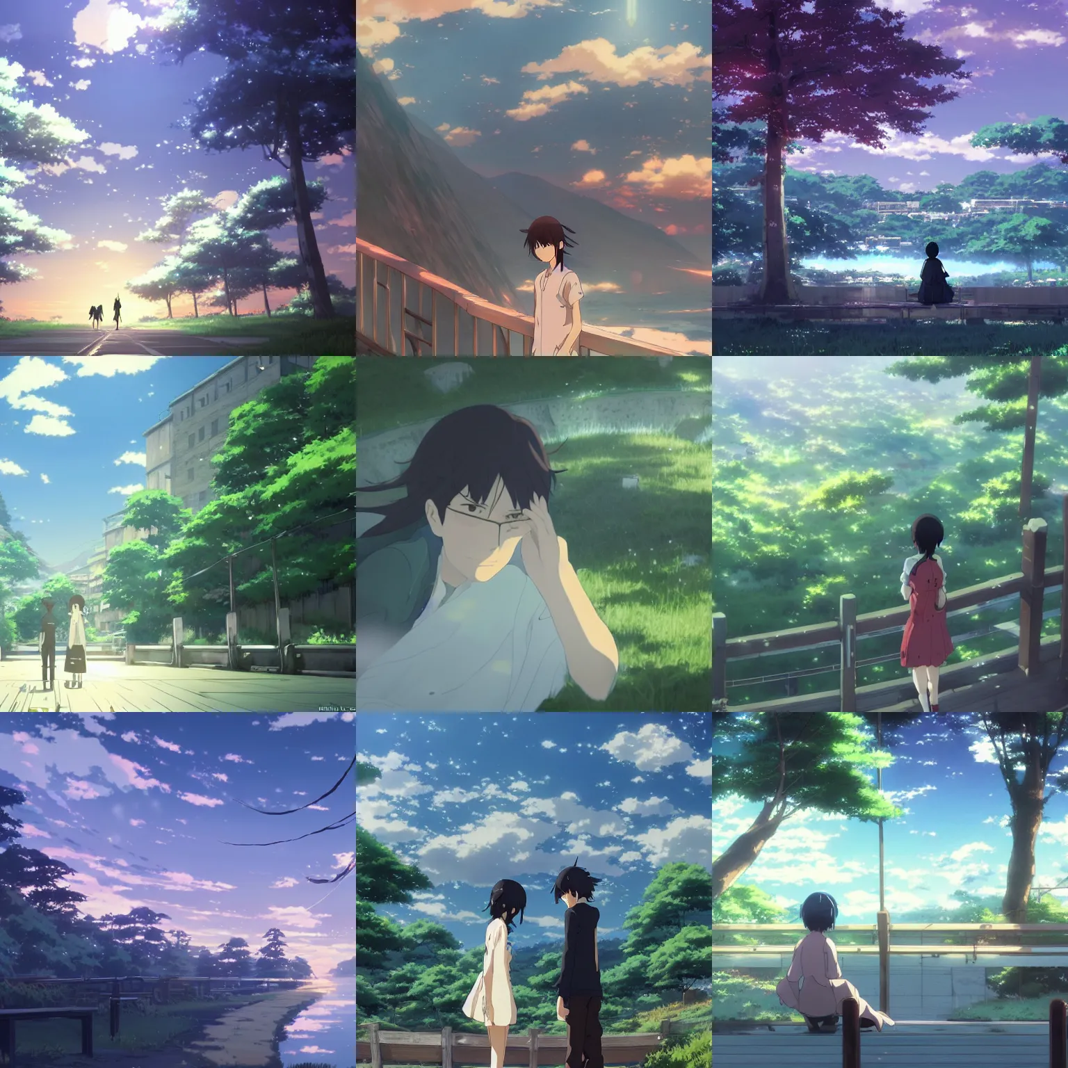 Image similar to by makoto shinkai