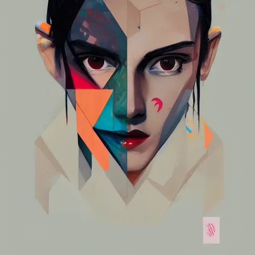 Prompt: fashion model picture by Sachin Teng, asymmetrical, dark vibes, Realistic Painting , Organic painting, Matte Painting, geometric shapes, hard edges, graffiti, street art:2 by Sachin Teng:4