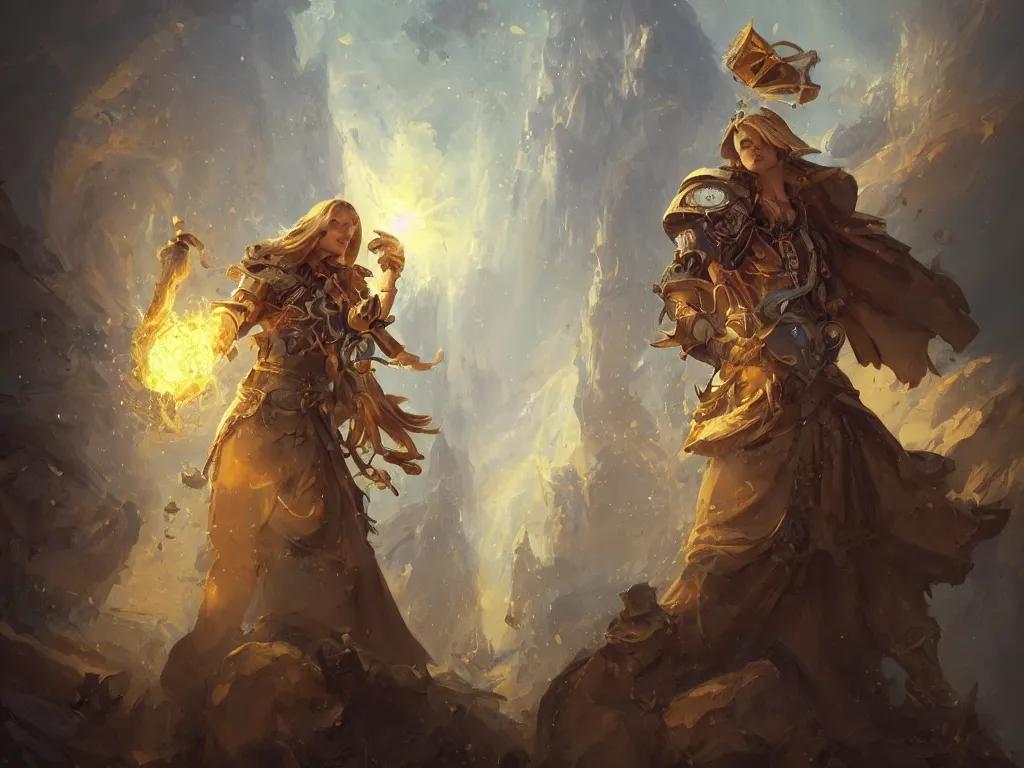 Image similar to an artificer angel in the baroque era, hearthstone art style, epic fantasy style art by Craig Mullins, fantasy epic digital art, epic fantasy card game art by Greg Rutkowski