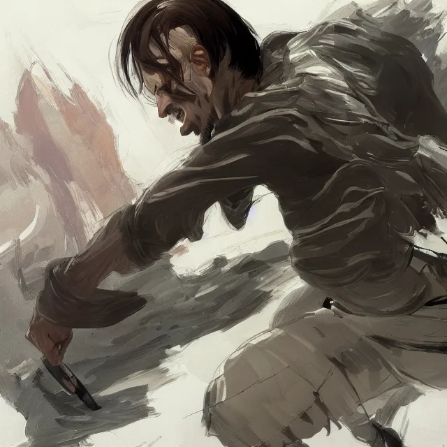 Prompt: steve jobs in attack on titan, elegant, intricate, digital painting, artstation, concept art, smooth, sharp focus, illustration, art by konstantin korovin and daniel f. gerhartz and john howe